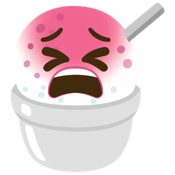 Tired face and Shaved ice