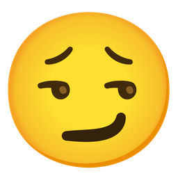 tired face and smirking face