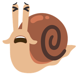 tired face and snail