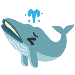 tired face and spouting whale