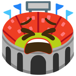 tired face and stadium