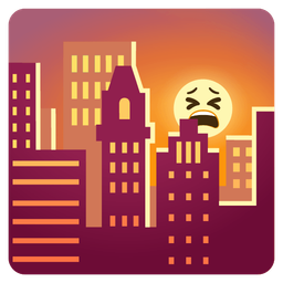 tired face and sunset