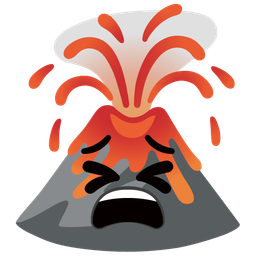 Tired face and Volcano