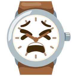 tired face and watch