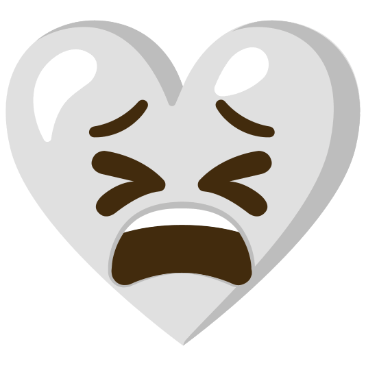 Tired face and White heart