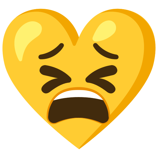 Tired face and Yellow heart