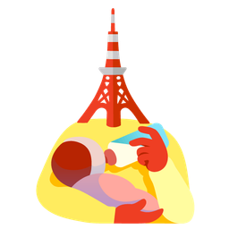 Tokyo tower and baby bottle