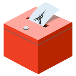 Tokyo tower and ballot box with ballot