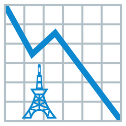 Tokyo tower and chart decreasing