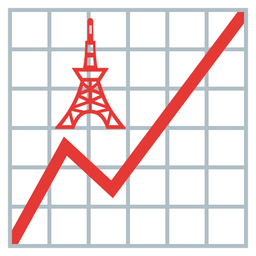 Tokyo tower and chart increasing