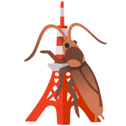 Tokyo tower and cockroach