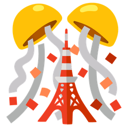 Tokyo tower and confetti ball