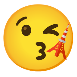 Tokyo tower and Face blowing a kiss