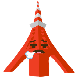 Tokyo tower and face exhaling