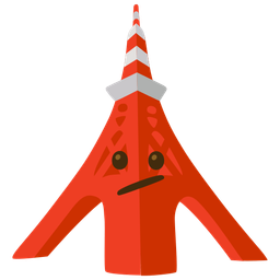 Tokyo tower and face with diagonal mouth