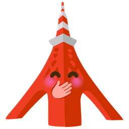 Tokyo tower and face with hand over mouth