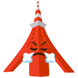 Tokyo tower and face with steam from nose