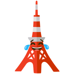 Tokyo tower and Face with tears of joy