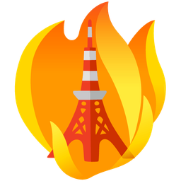 Tokyo tower and fire