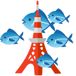 Tokyo tower and fish