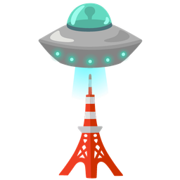 Tokyo tower and flying saucer