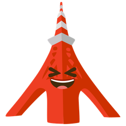 Tokyo tower and Grinning squinting face