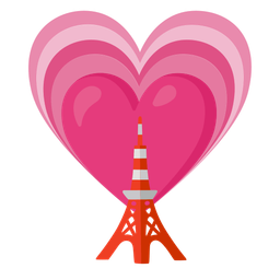Tokyo tower and growing heart