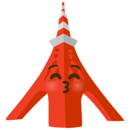 Tokyo tower and Kissing face with closed eyes