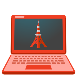 Tokyo tower and laptop