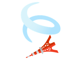 Tokyo tower and leaf fluttering in wind