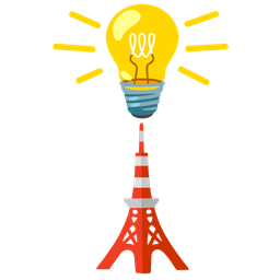 Tokyo tower and light bulb