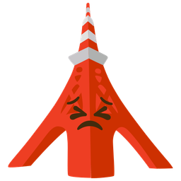 Tokyo tower and persevering face