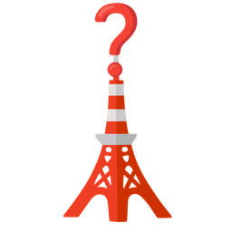 Tokyo tower and red question mark