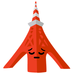 Tokyo tower and relieved face