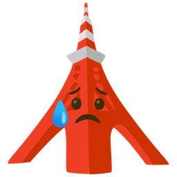 Tokyo tower and sad but relieved face