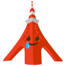 Tokyo tower and Smiling face with tear