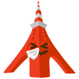 Tokyo tower and sneezing face