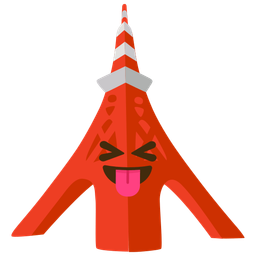 Tokyo tower and Squinting face with tongue