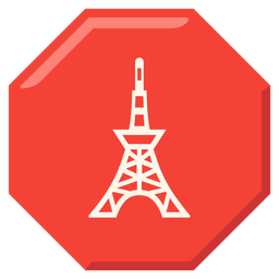 Tokyo tower and stop sign