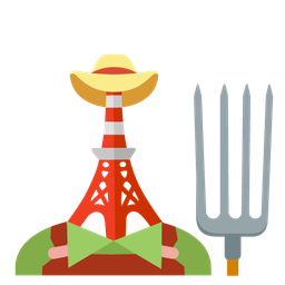 Tokyo tower and tractor