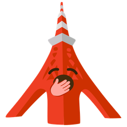 Tokyo tower and yawning face