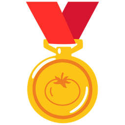 tomato and 1st place medal