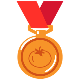 tomato and 3rd place medal