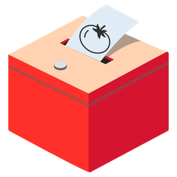 tomato and ballot box with ballot