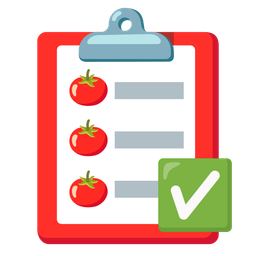 tomato and check mark button