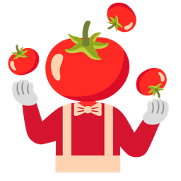 tomato and clown face