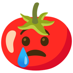 tomato and crying face