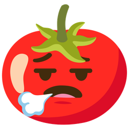 tomato and face exhaling
