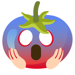 tomato and face screaming in fear