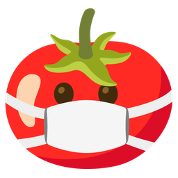 tomato and face with medical mask